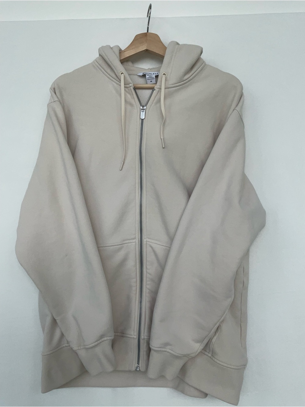 Athleta Cream Oversized Full-Zip Hoodie